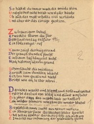 Stefan George: Das Jahr der Seele. Faksimile der Handschrift, S. 44.