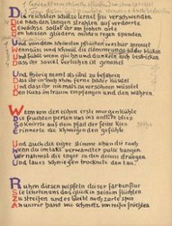 Stefan George: Das Jahr der Seele. Faksimile der Handschrift, S. 15.
