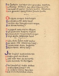 Stefan George: Das Jahr der Seele. Faksimile der Handschrift, S. 45.