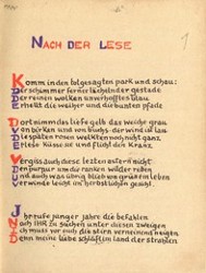 Stefan George: Das Jahr der Seele. Faksimile der Handschrift, S. 1.