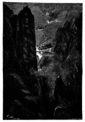 Der »Albatros« überflog die mächtige Kette der Felsengebirge. (S. 166.)