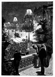 Sebastian Zorn, Yvernes, Pinchinat und Frascolin zeigen sich auf der Terrasse (S. 105.)