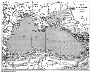 Karte des Schwarzen Meeres.
