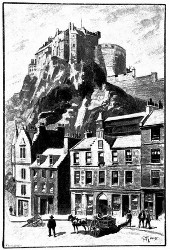 Die Canongate und das Schloß Edinburg. (S. 348.)