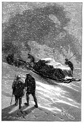 Im Schneefall über das Eisfeld. (S. 218.)