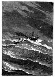 Ein Dampfer im Seesturm. (S. 429.)