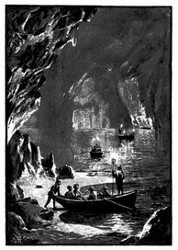 Die Besucherin glitt in einem Boote den Lauf des Styx hinunter. (S. 310)