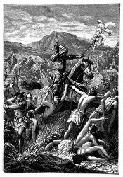 Cortez in der Schlacht von Otumba. (S. 349.)