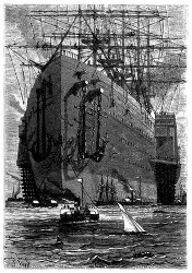 Der Riesendampfer »Great-Eastern« im Hafen von Liverpool. (S. 7.)