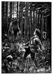 Zwanzig Schritte vor ihm erhob sich ein kolossaler Bär. (Seite 64.)