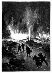 Die Straße verlief durch die in Brand stehende Steppe. (S. 177.)