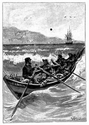 Ein Boot, das ans Land ging, kehrte denn auch nicht leer zurück. (S. 64.)