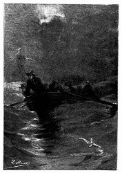 Das Boot irrte im Nebel umher, ohne das Schiff zu finden. (S. 347.)