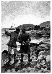 Zwei Männer unterhielten sich am Ende des Hafens. (Seite 158)